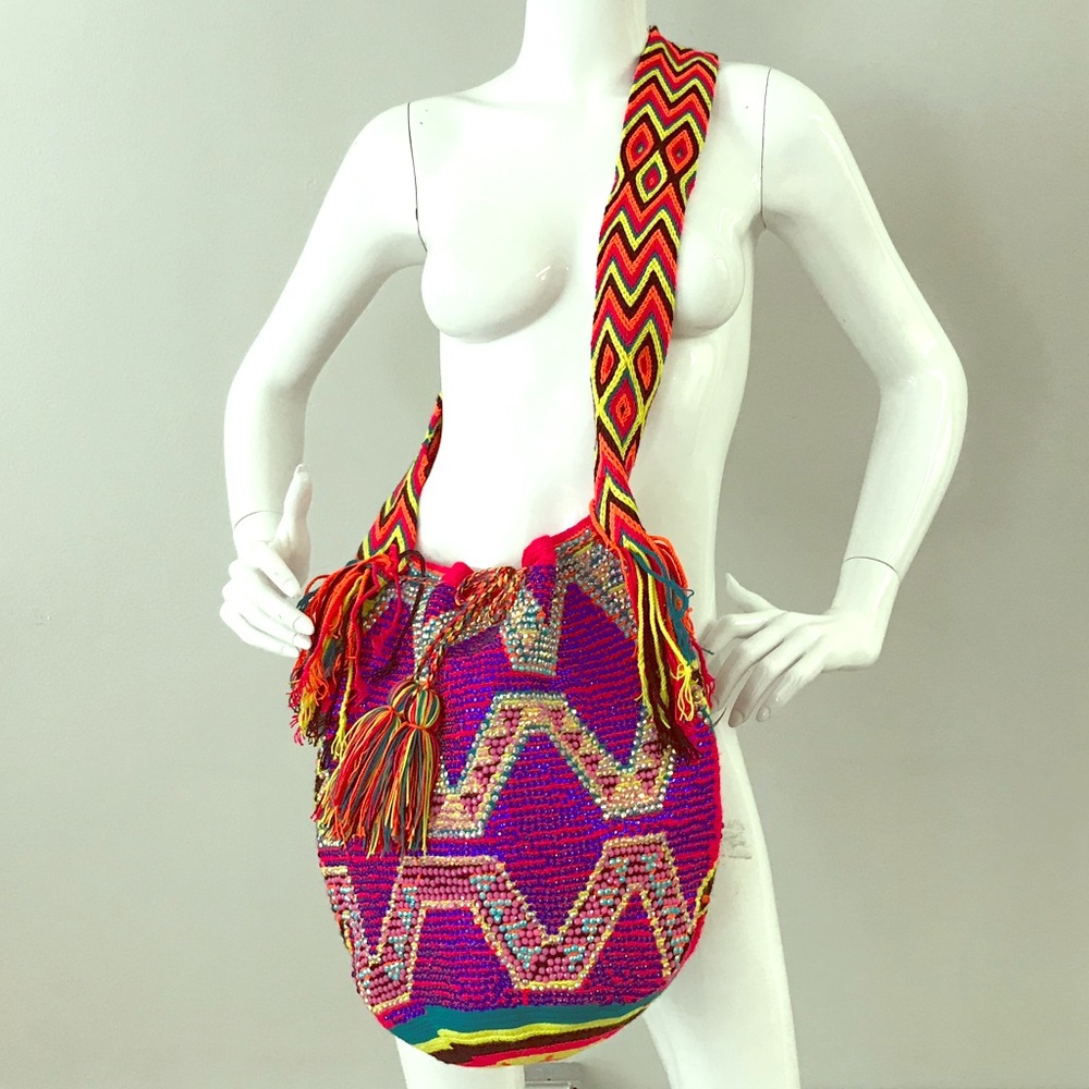Imported crossbody knitted Swarovski crystal bag
